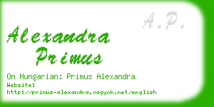 alexandra primus business card